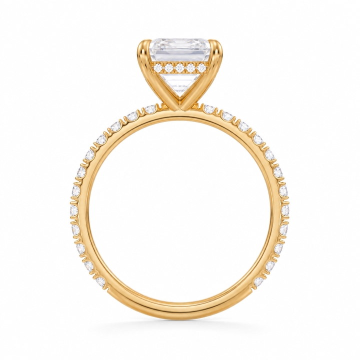 Emerald Hidden Halo With Pave Band