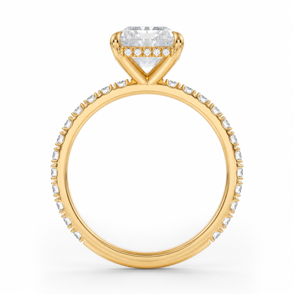 Radiant Hidden Halo With Pave Band