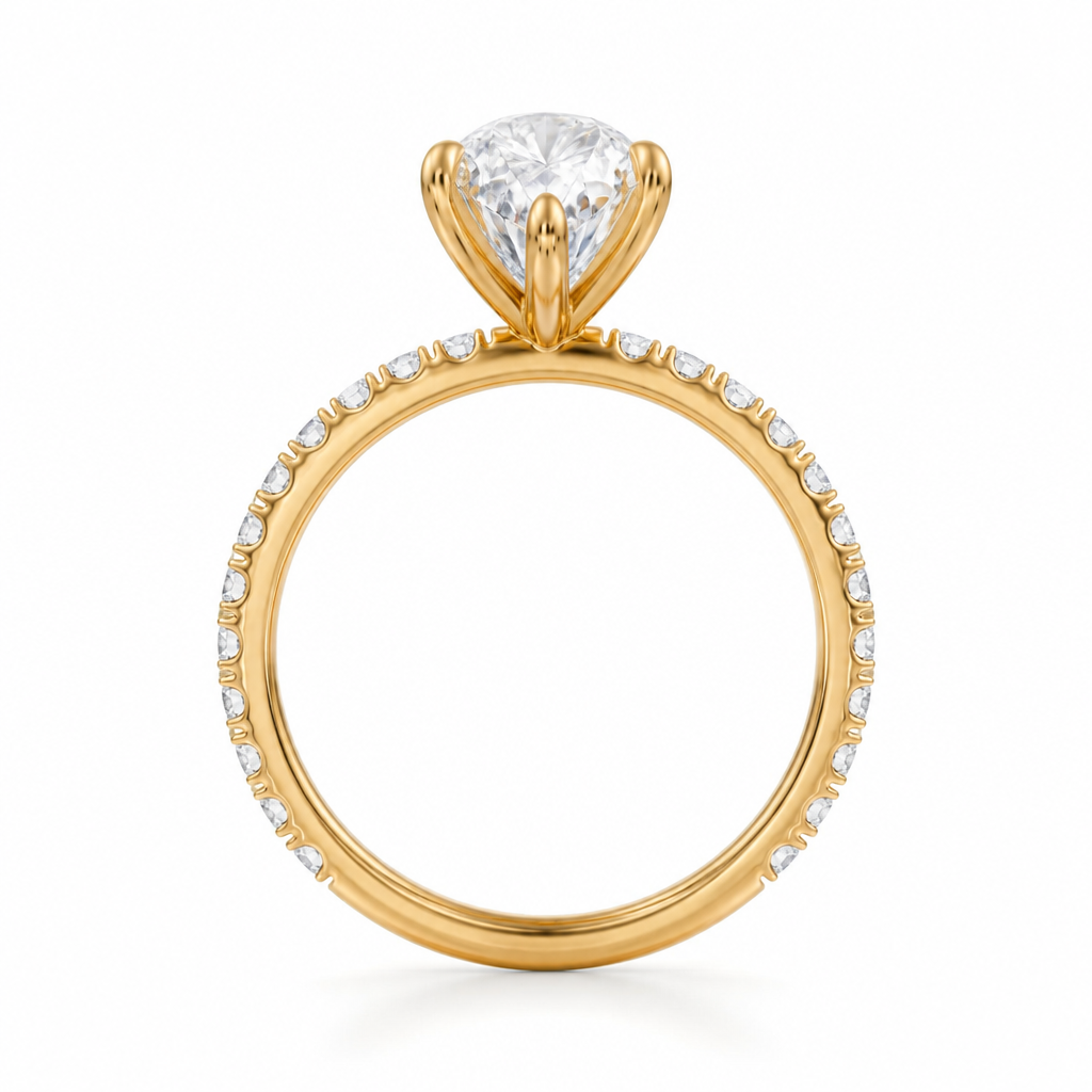 Pear Modern Pave Ring