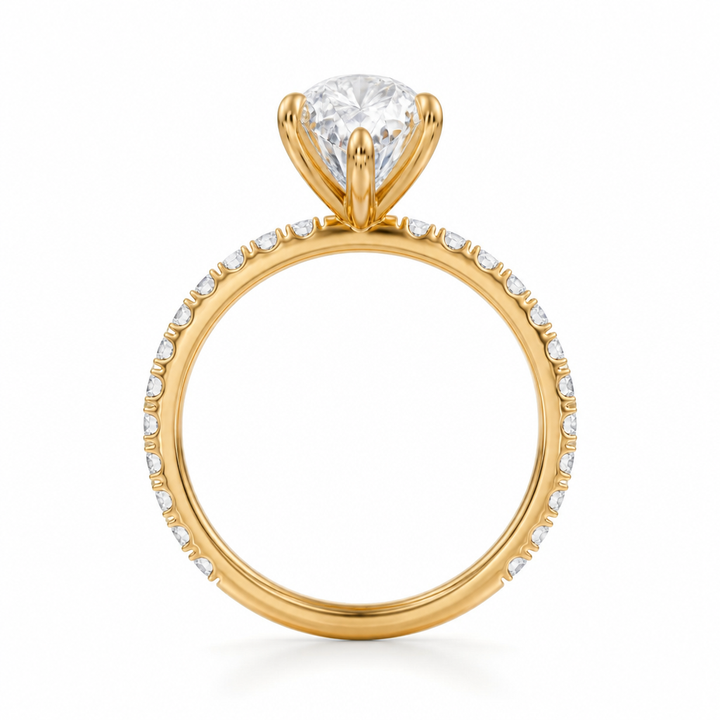 Pear Modern Pave Ring