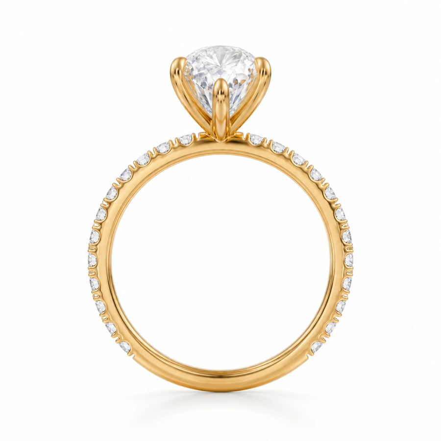 Pear Modern Pave Ring