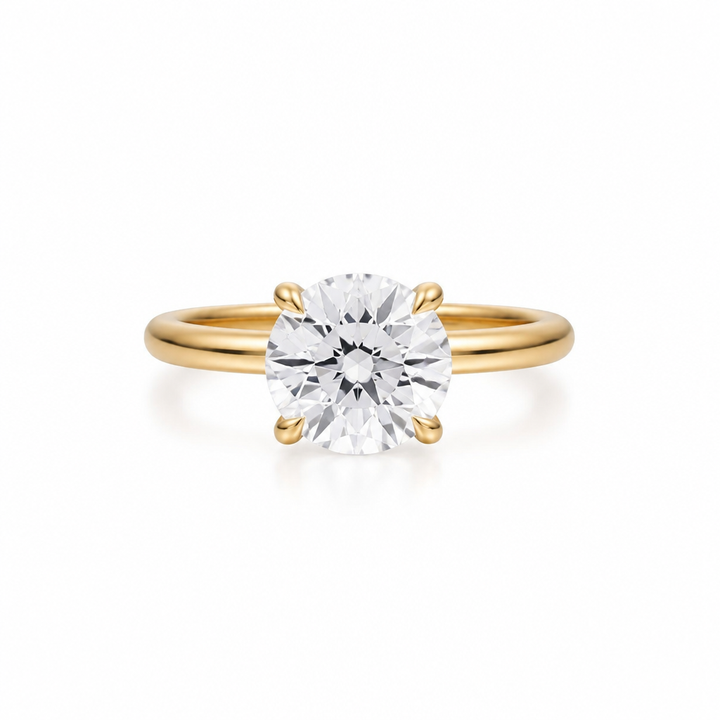 Round Classic Open Solitaire Ring