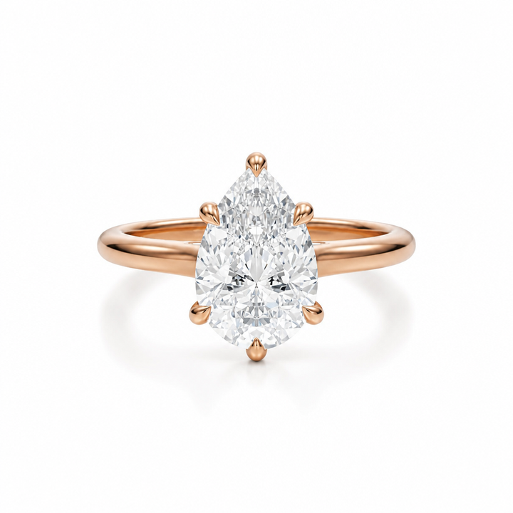 Pear Classic Cathedral Ring
