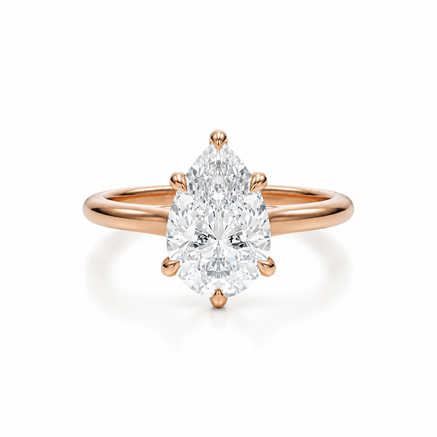 Pear Classic Cathedral Ring