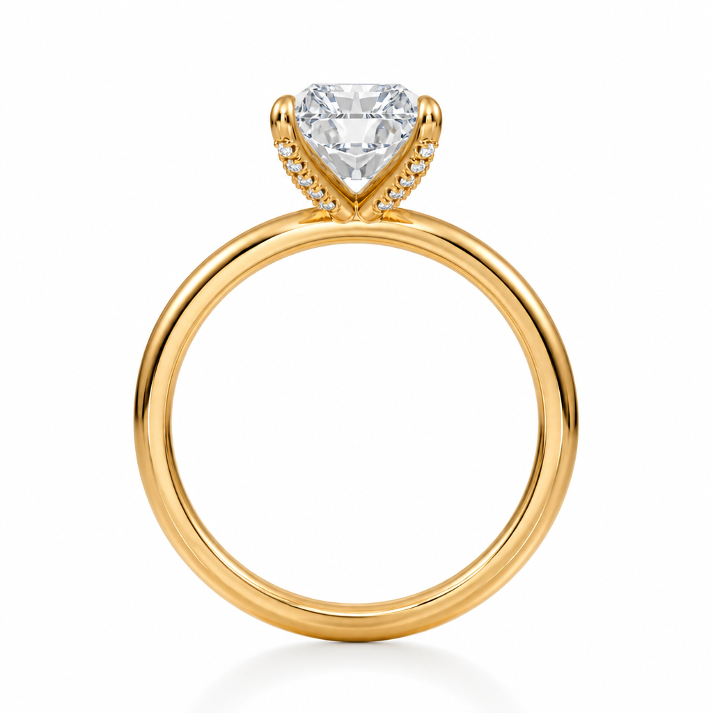 Radiant Solitaire Ring With Pave Prongs