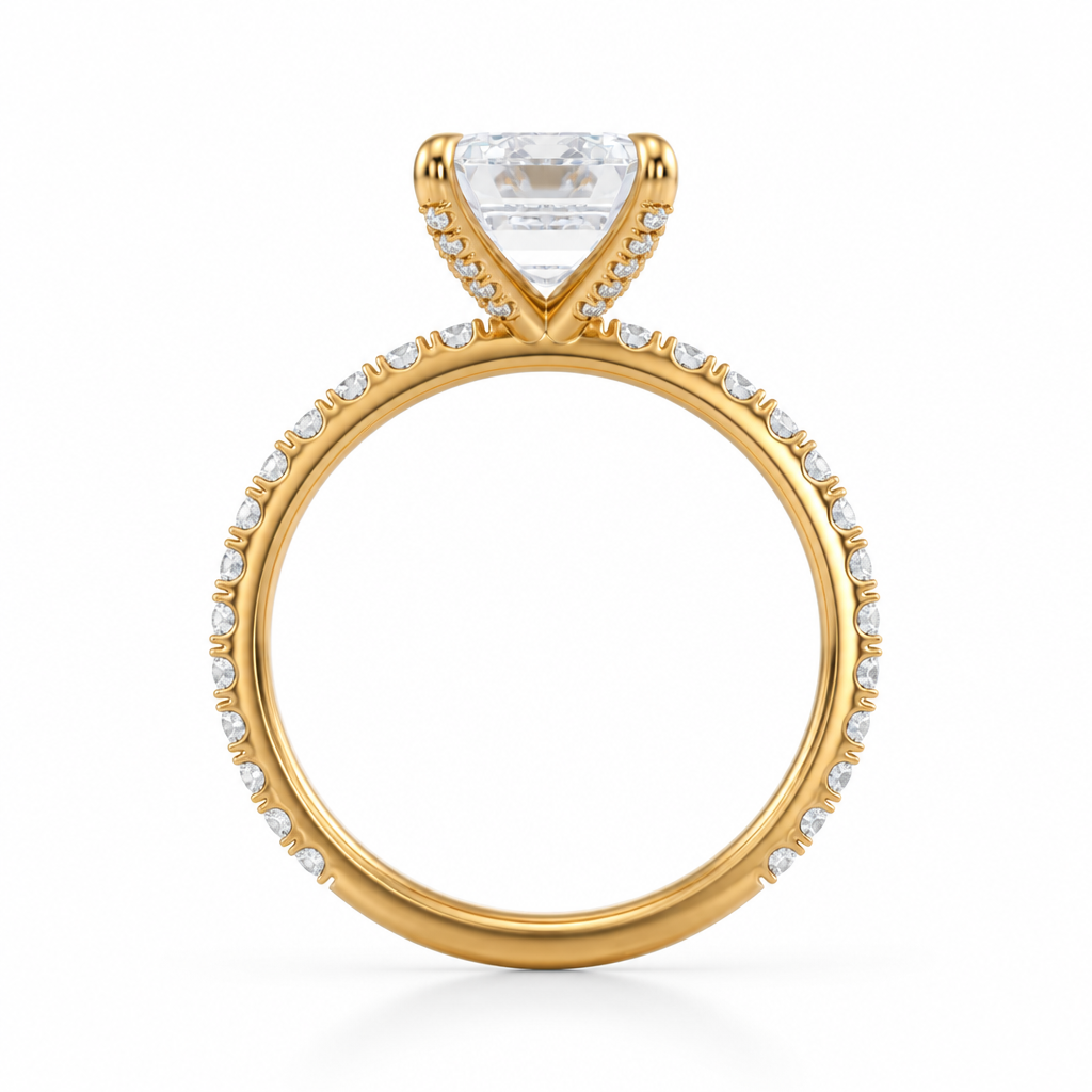 Emerald Pave Ring With Pave Prongs