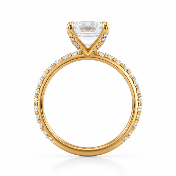 Emerald Pave Ring With Pave Prongs