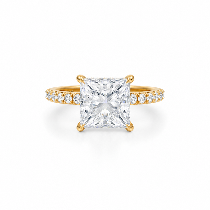 Princess Diamond Basket With Pave Ring