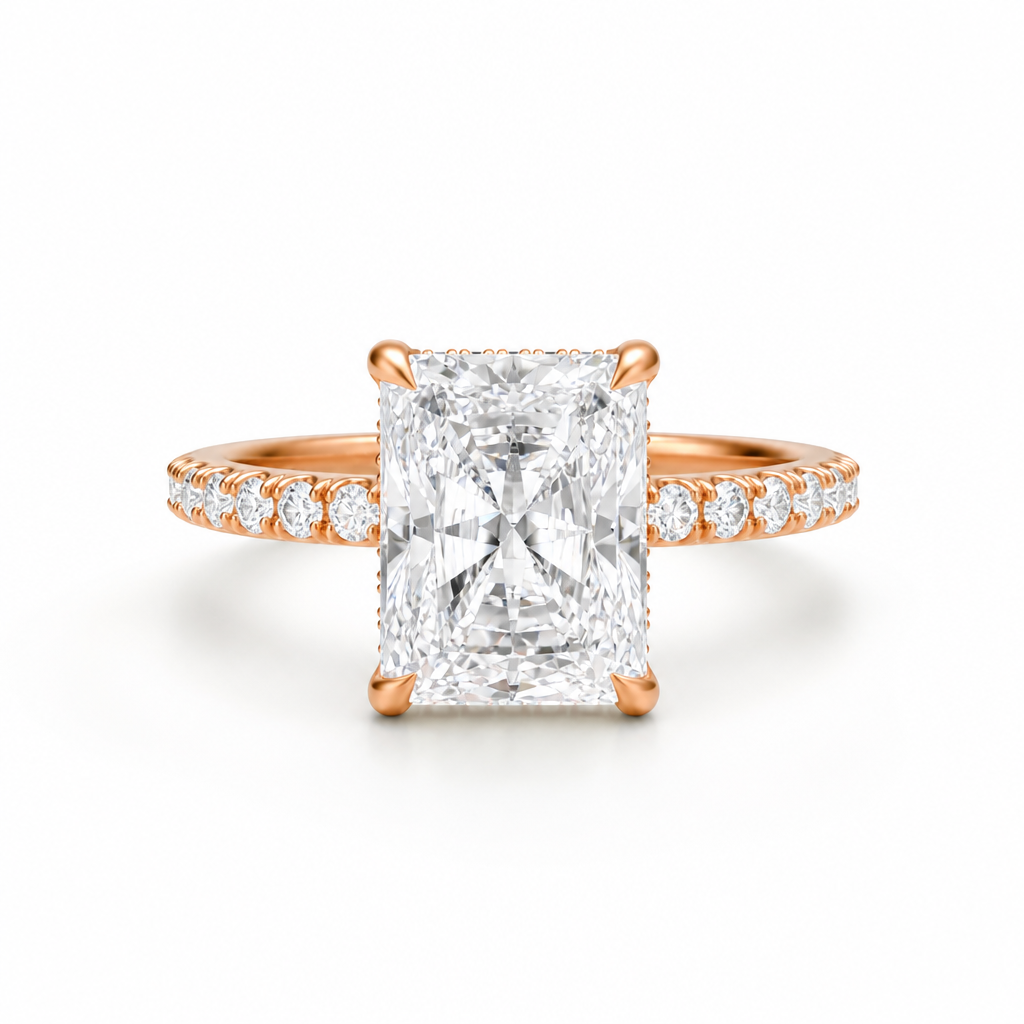 Radiant Hidden Halo With Pave Band