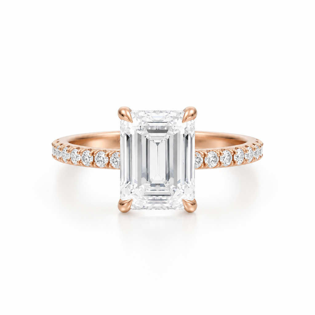 Emerald Modern Pave Ring