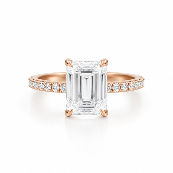Emerald Modern Pave Ring