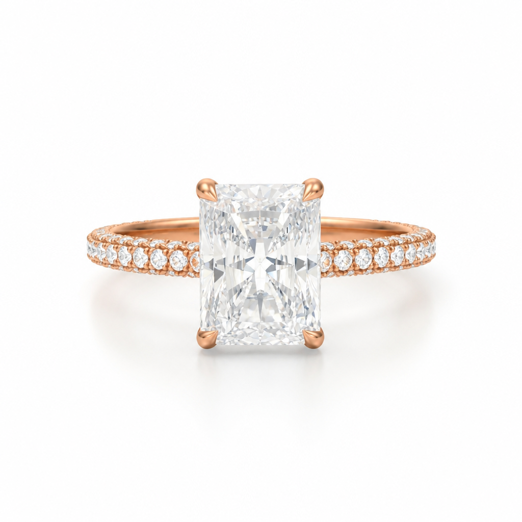Radiant Three Row Pave Ring