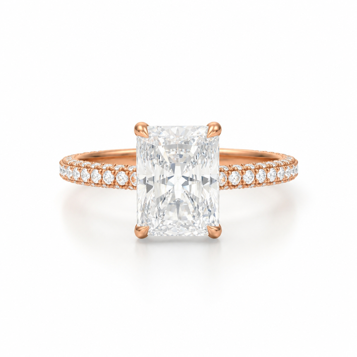 Radiant Three Row Pave Ring