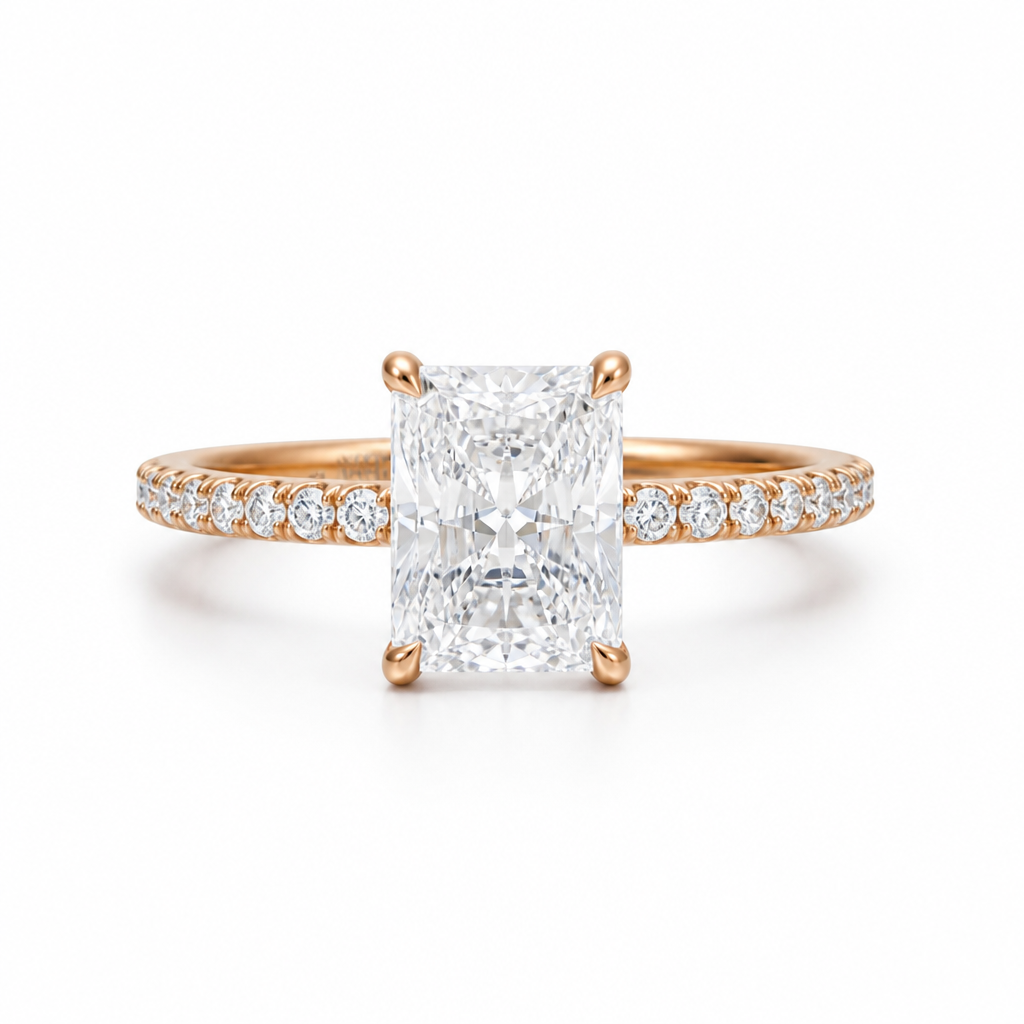 Radiant Pave Ring With Pave Prongs