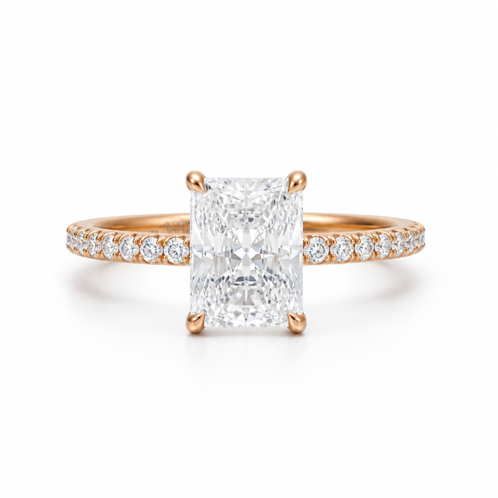 Radiant Pave Ring With Pave Prongs