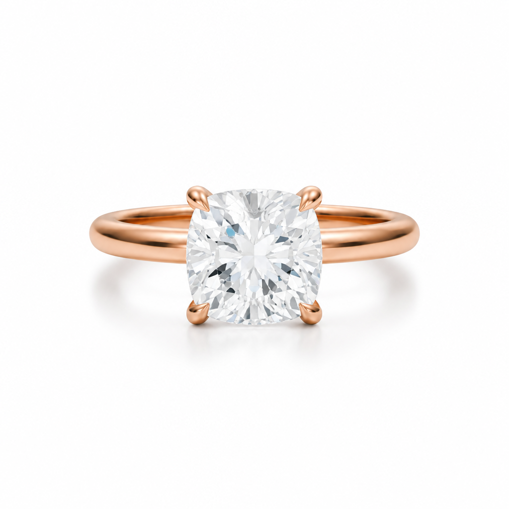 Cushion Classic Open Solitaire Ring
