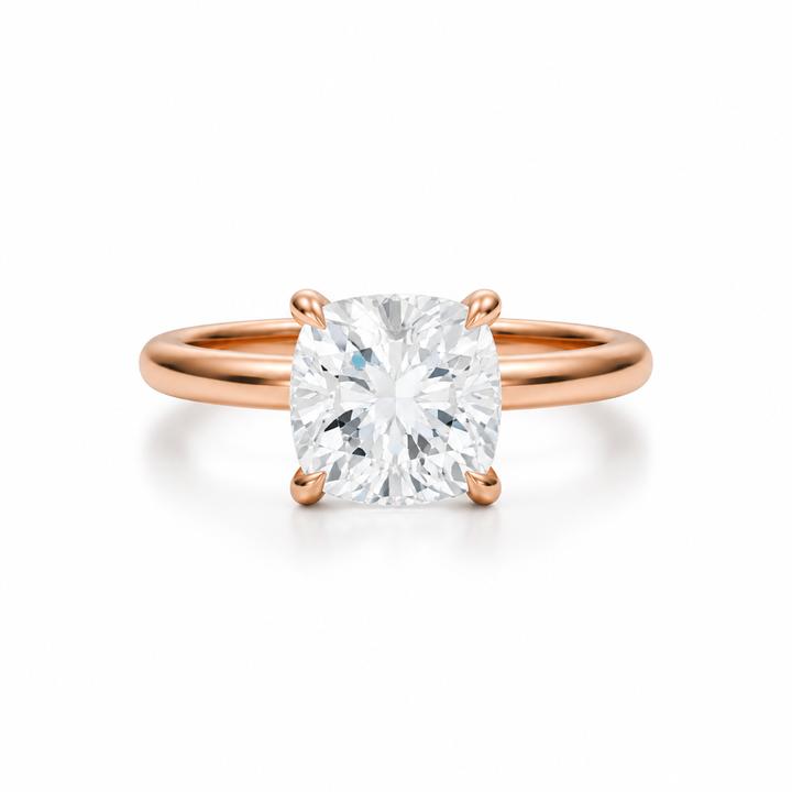 Cushion Classic Open Solitaire Ring