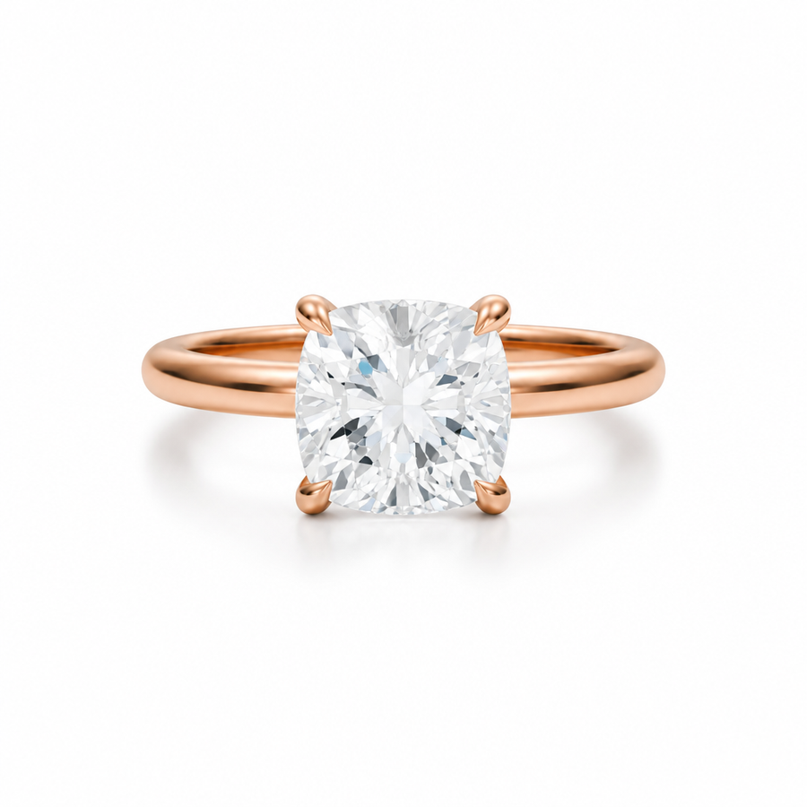 Cushion Classic Open Solitaire Ring