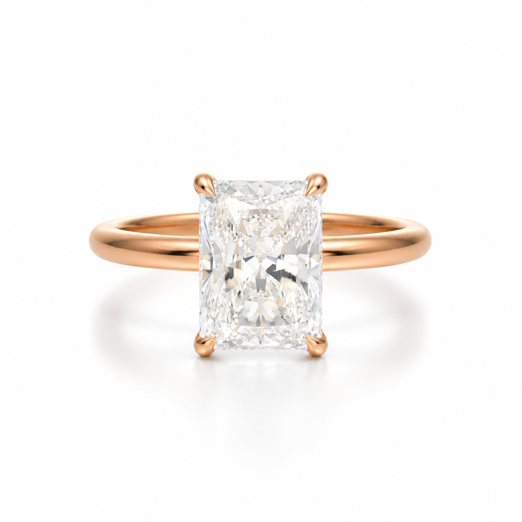 Radiant Classic Open Solitaire Ring
