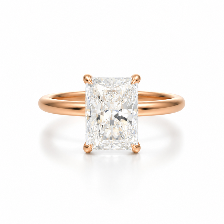Radiant Classic Open Solitaire Ring