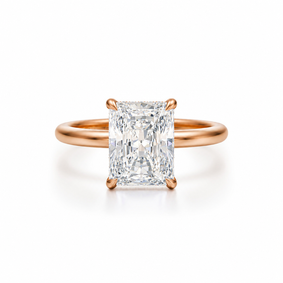 Radiant Martini Basket Solitaire Ring