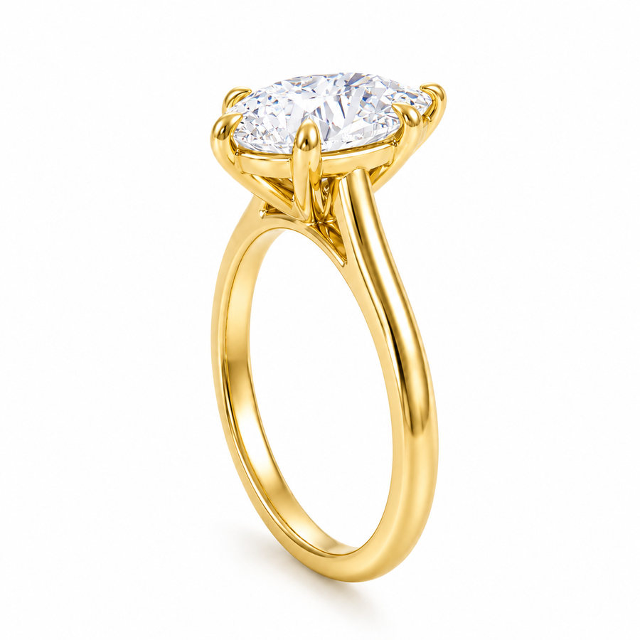 Pear Classic Cathedral Ring