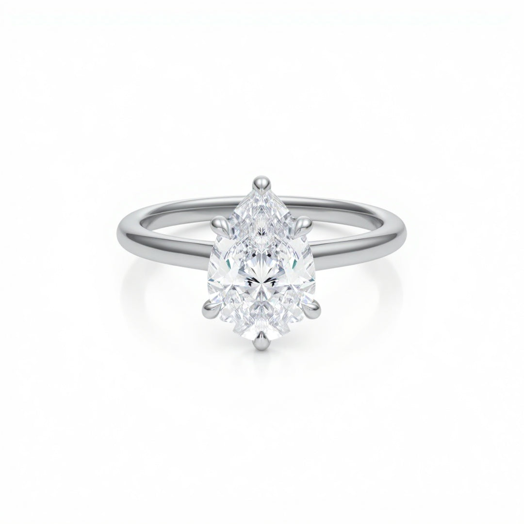 Pear Classic Cathedral Ring