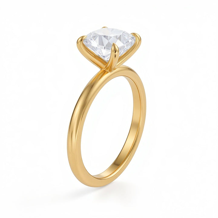 Cushion Classic Open Solitaire Ring