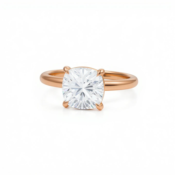 Cushion Martini Basket Solitaire Ring