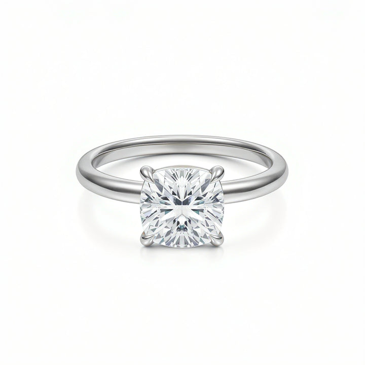 Cushion Martini Basket Solitaire Ring