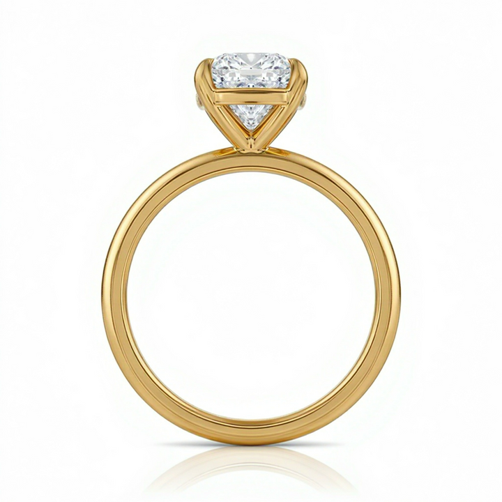 Cushion Martini Basket Solitaire Ring