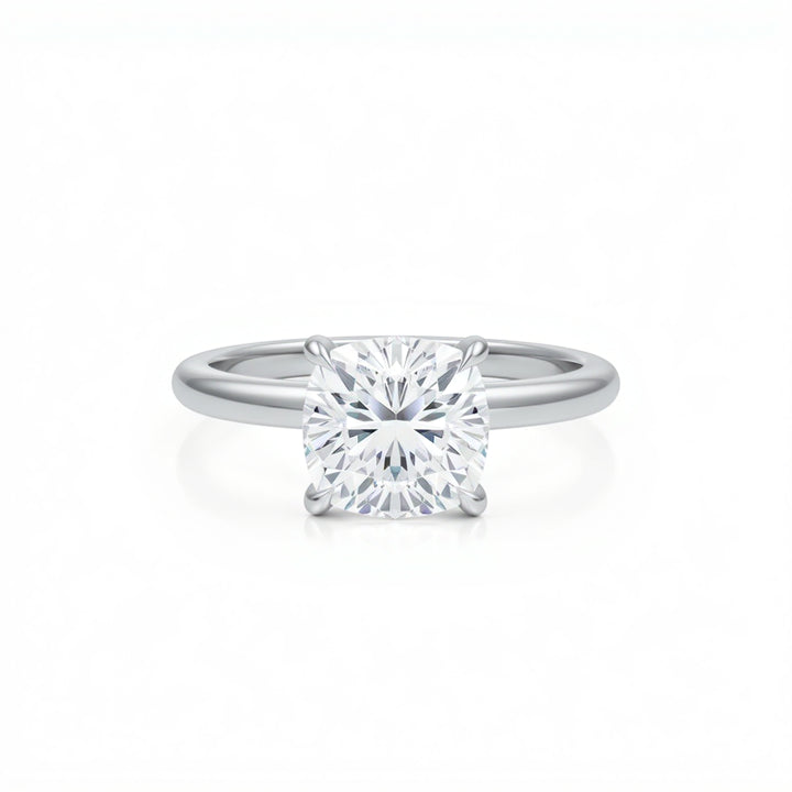 Cushion Solitaire Ring With Pave Prongs