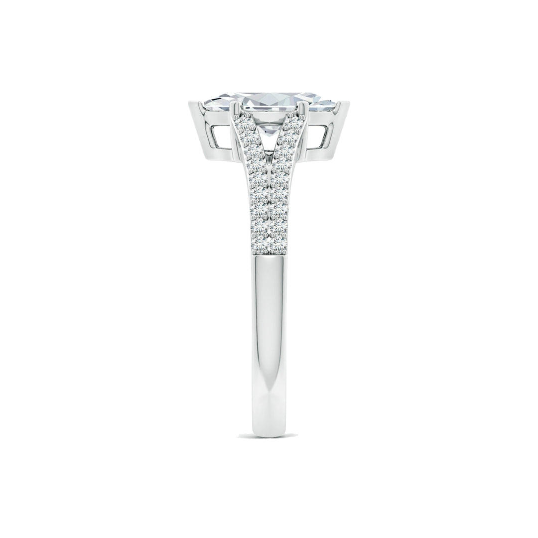 Marquise Solitaire Split Shank Engagement Ring