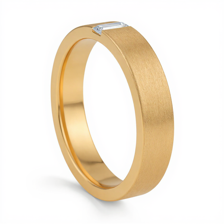 Matte Baguette Diamond Band with Polished Edges