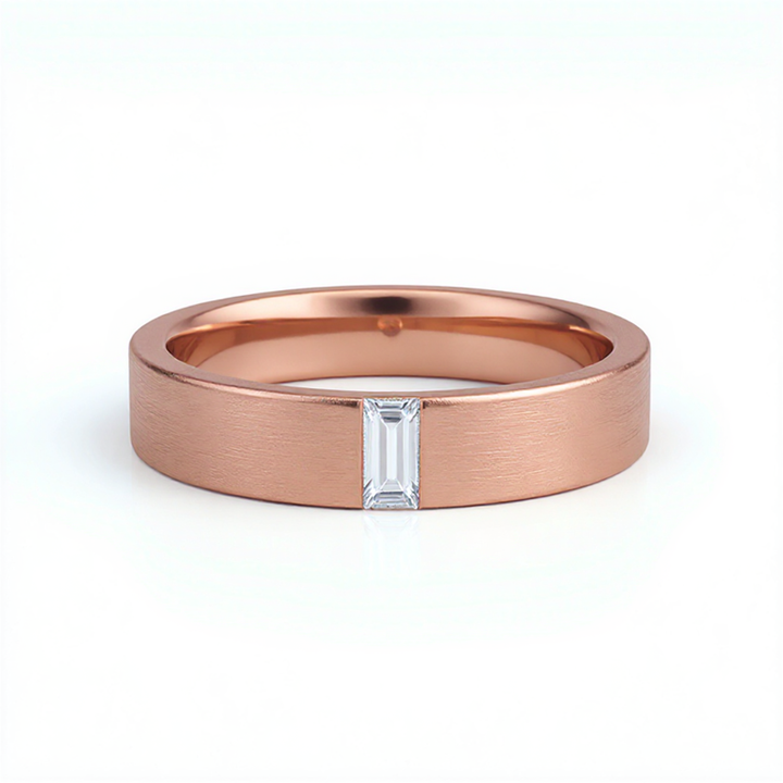 Matte Baguette Diamond Band with Polished Edges