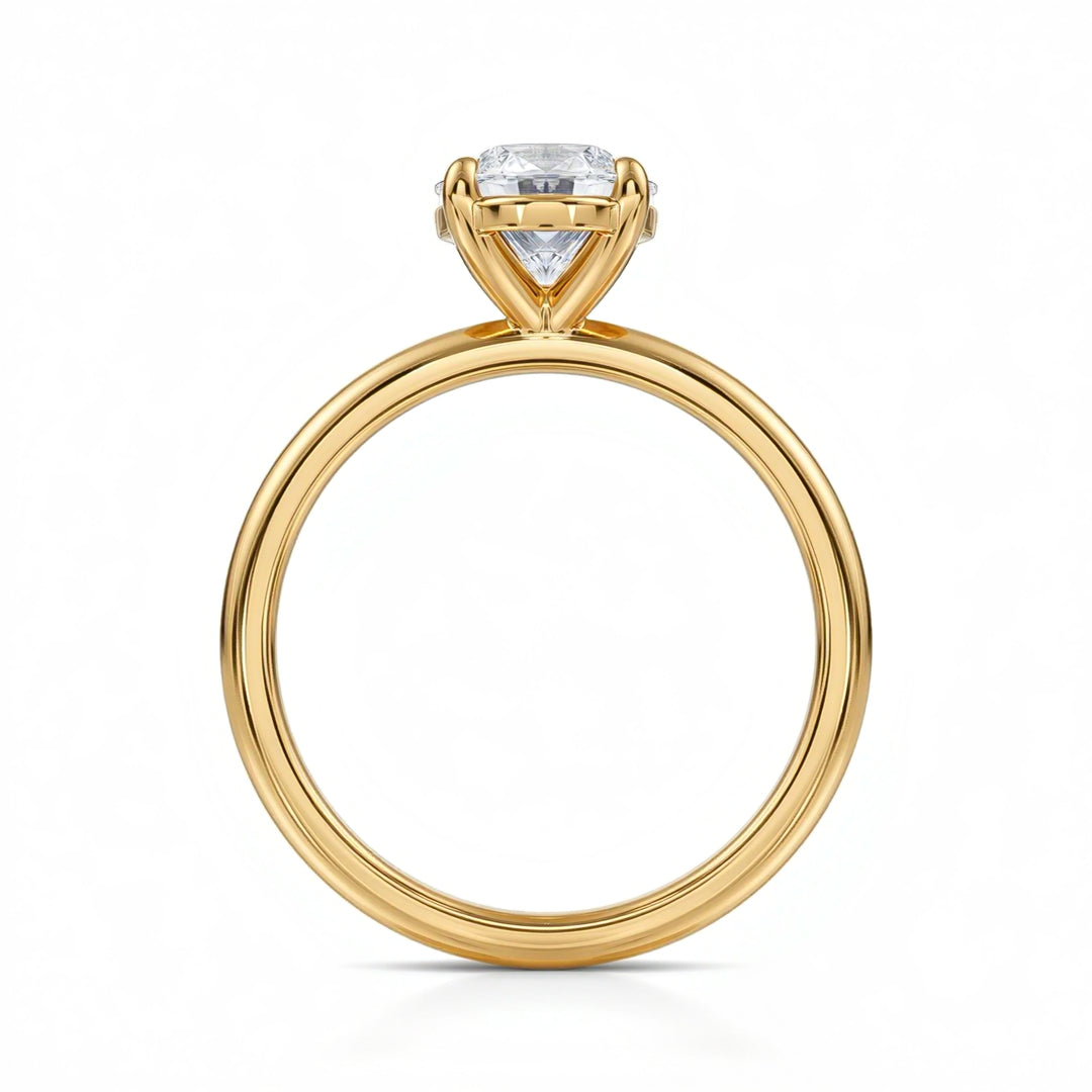 Oval Martini Basket Solitaire Ring