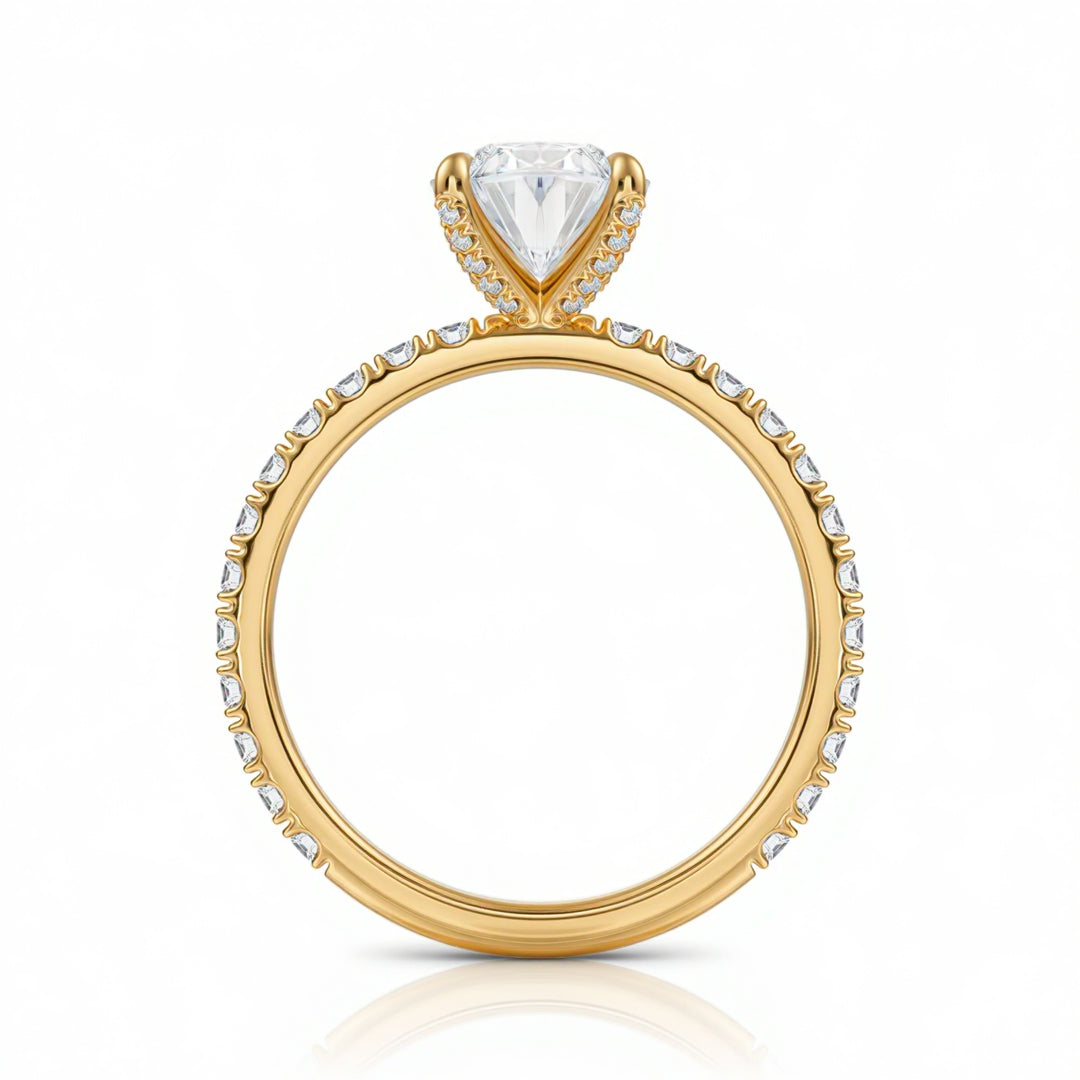 Oval Pave Ring With Pave Prongs