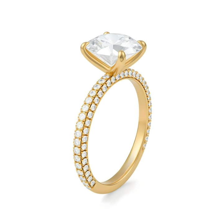 Oval Three Row Pave Ring