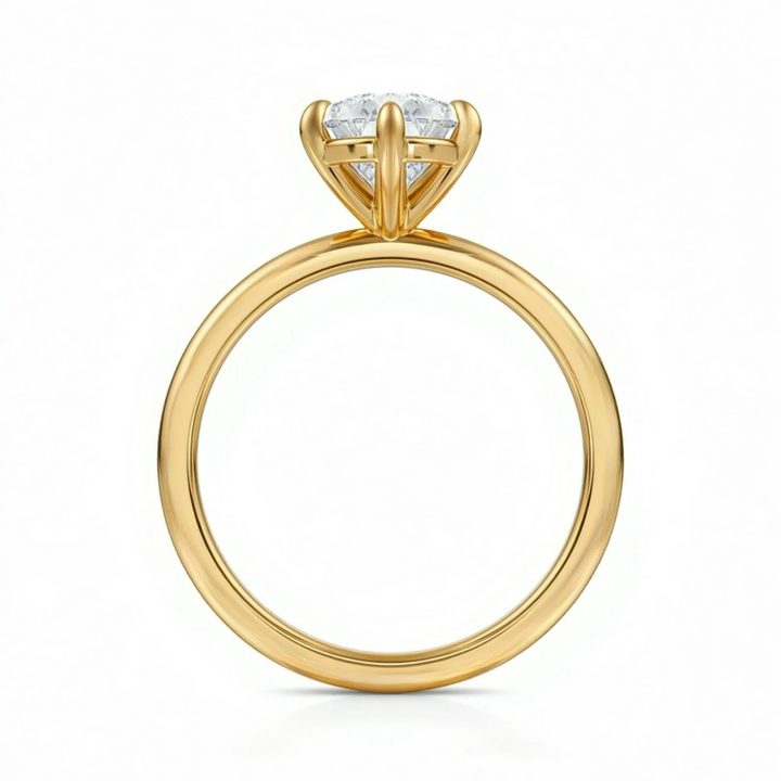 Pear Martini Basket Solitaire Ring