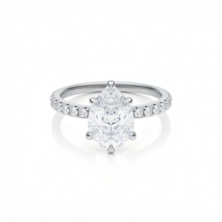 Pear Modern Pave Ring