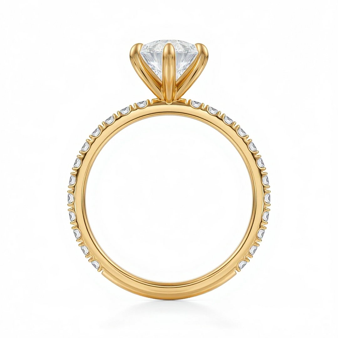 Pear Modern Pave Ring