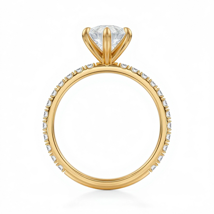 Pear Modern Pave Ring