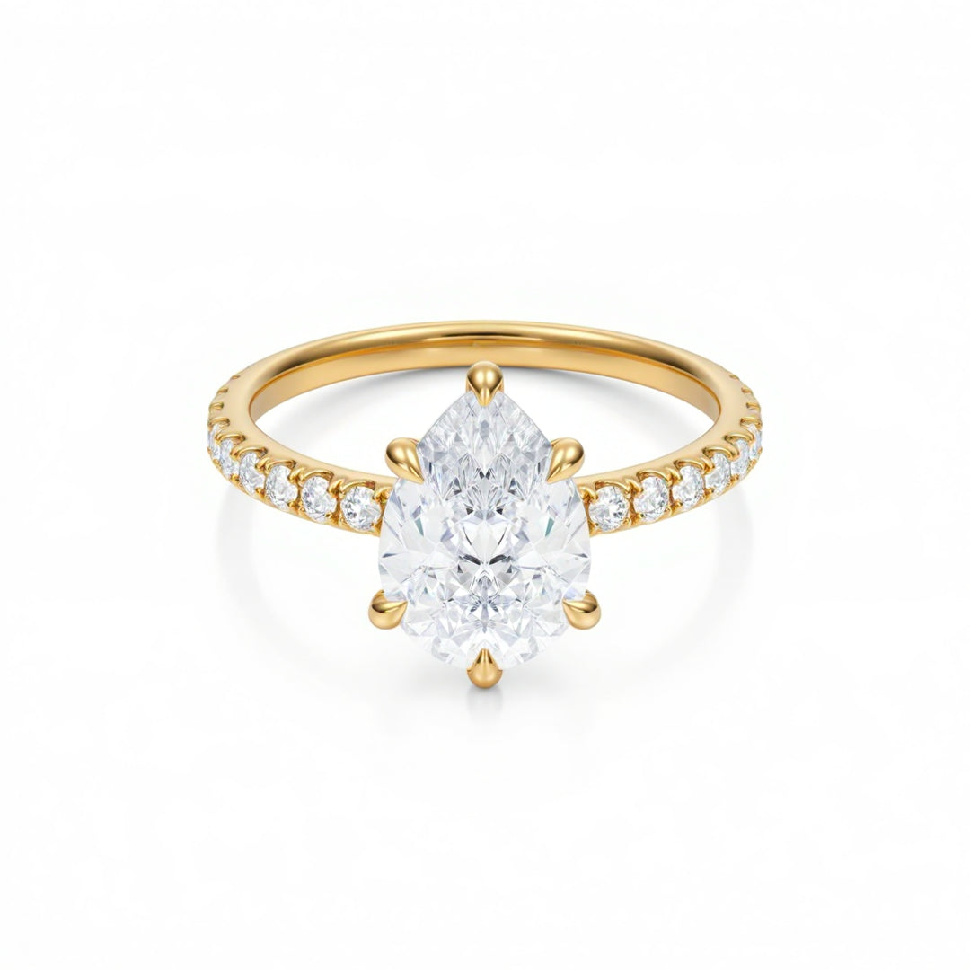 Pear Modern Pave Ring