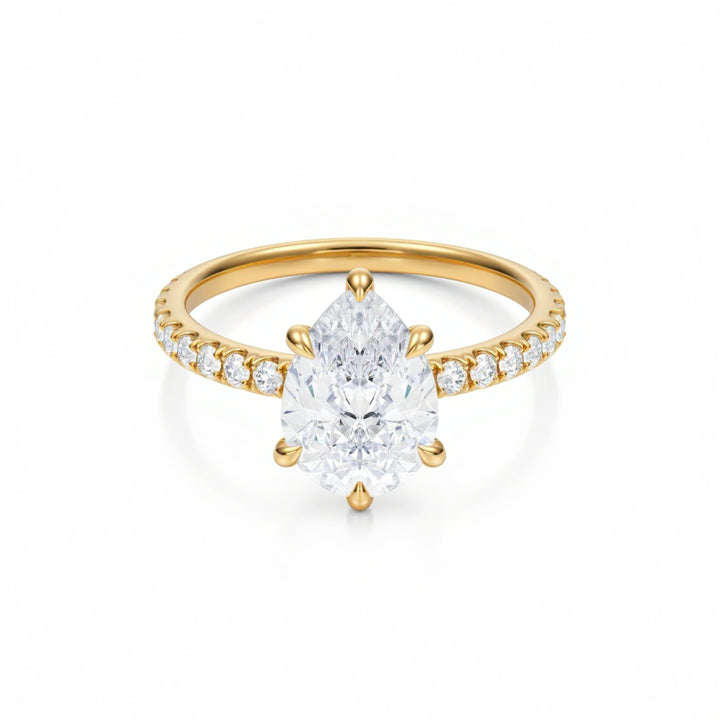 Pear Modern Pave Ring