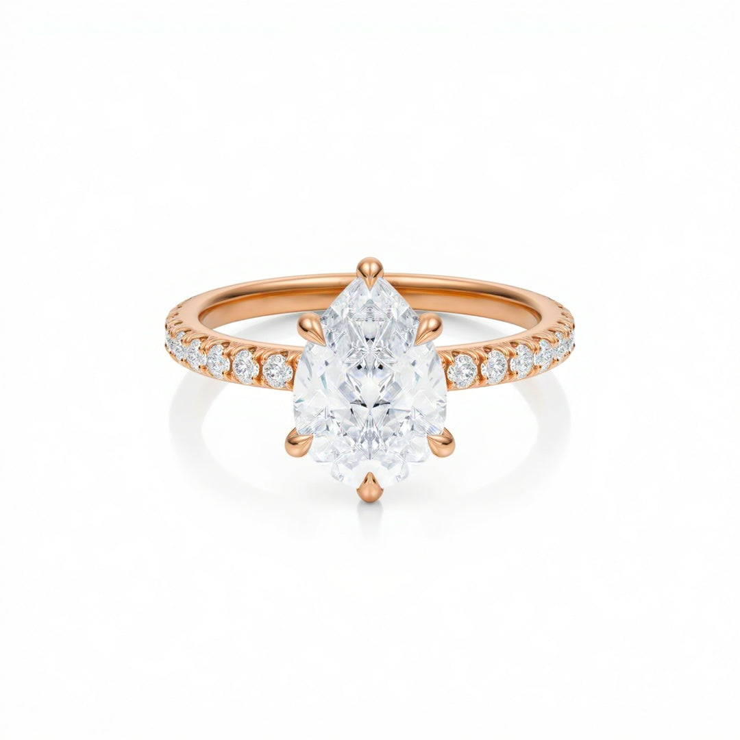 Pear Modern Pave Ring