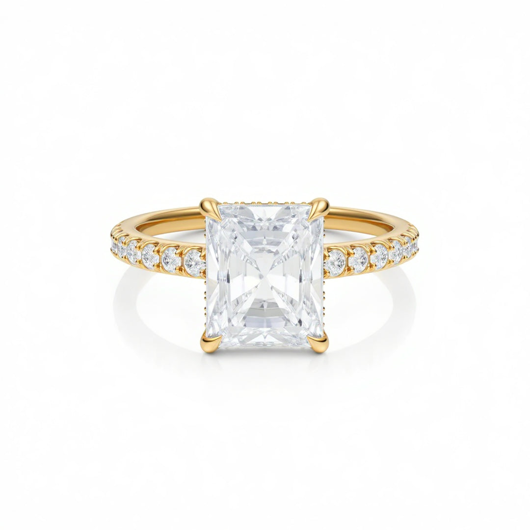 Radiant Diamond Basket With Pave Ring
