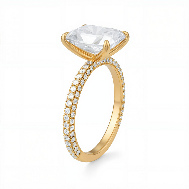 Radiant Three Row Pave Ring