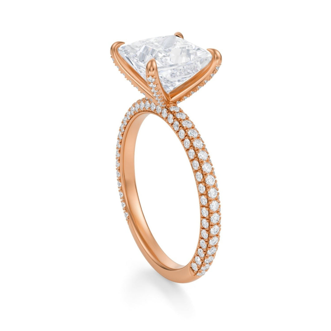 Princess Trio Pave Ring With Pave Prongs
