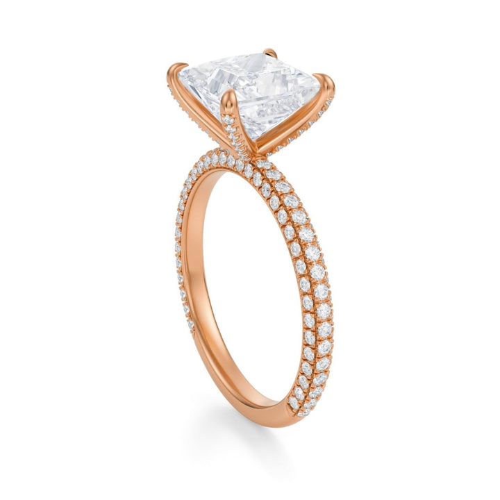Princess Trio Pave Ring With Pave Prongs