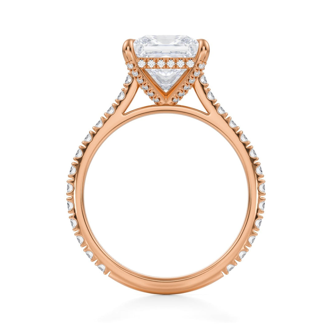 Princess Pave Cathedral Ring With Pave Basket